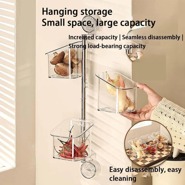 Rotating Suction Cup Storage Rack – Space-Saving Wall Organizer