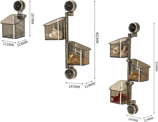 Rotating Suction Cup Storage Rack – Space-Saving Wall Organizer