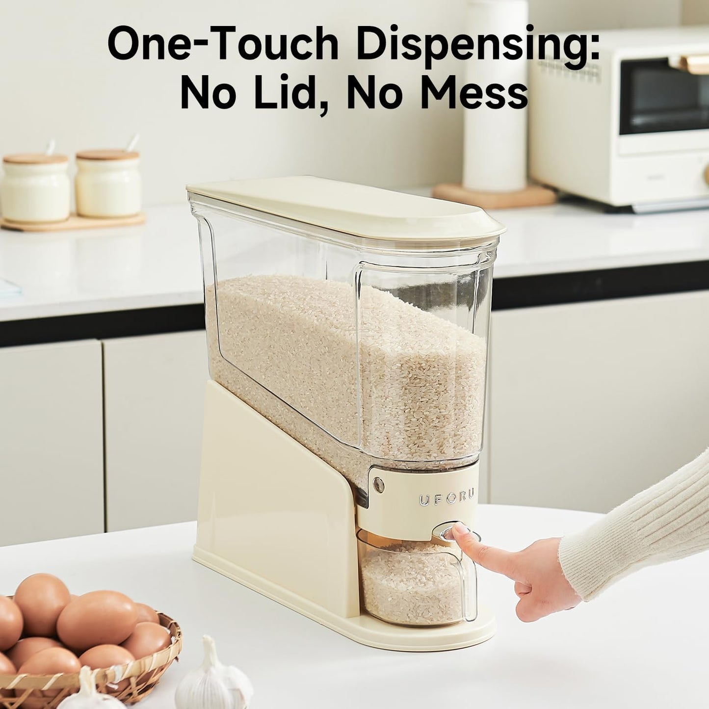 Rice Dispenser Slim Rice Storage Container for Small Space