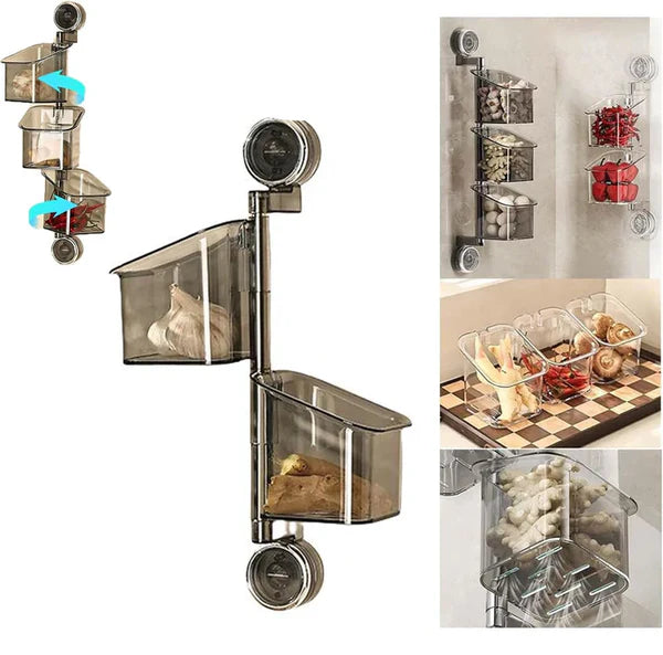 Rotating Suction Cup Storage Rack – Space-Saving Wall Organizer