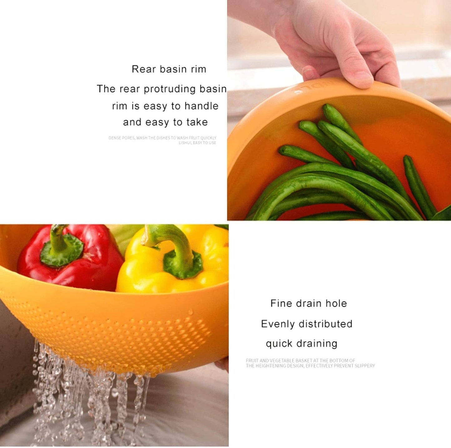 Large Heavy-Duty Plastic Drain Basket
