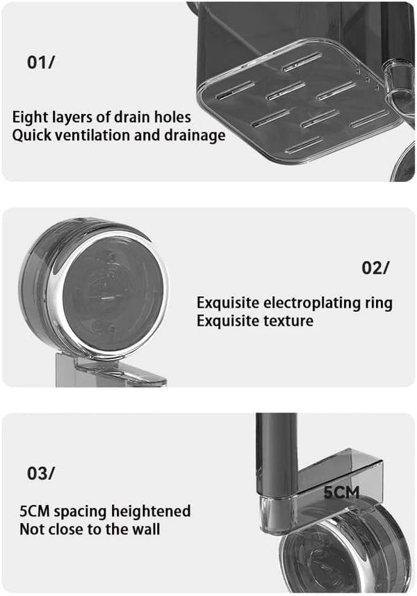 Rotating Suction Cup Storage Rack – Space-Saving Wall Organizer