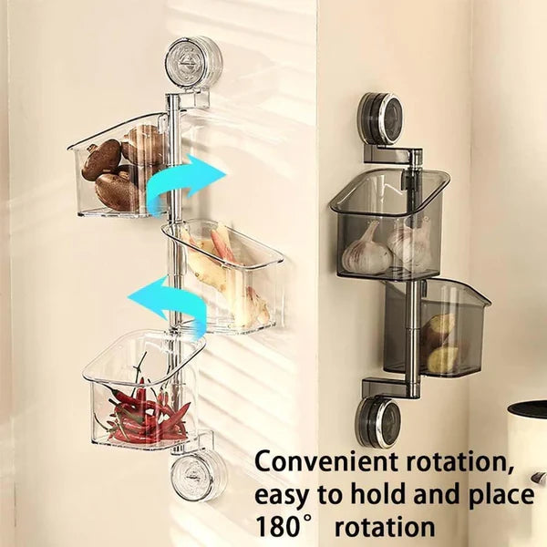 Rotating Suction Cup Storage Rack – Space-Saving Wall Organizer