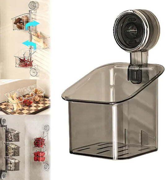 Rotating Suction Cup Storage Rack – Space-Saving Wall Organizer