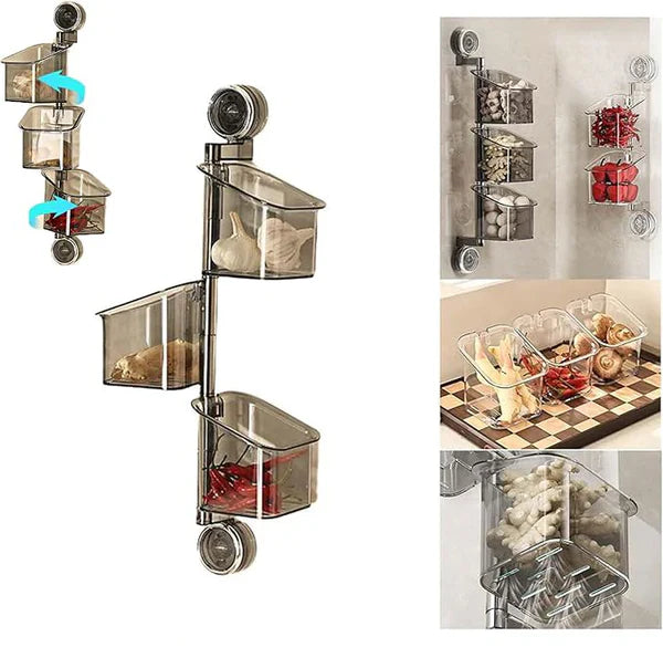 Rotating Suction Cup Storage Rack – Space-Saving Wall Organizer