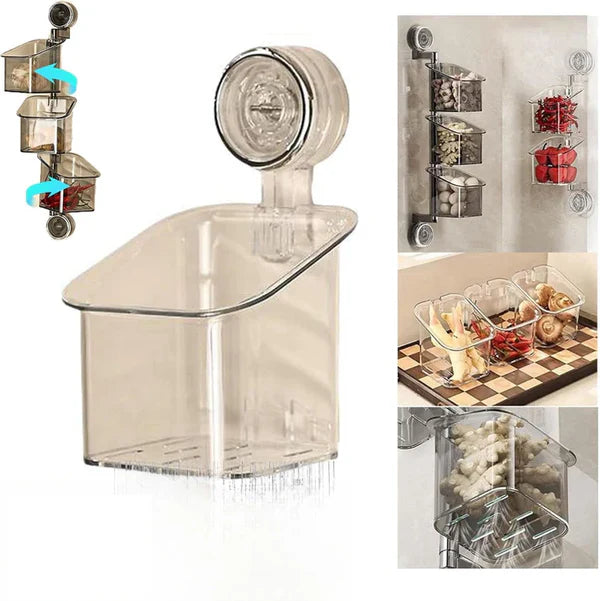 Rotating Suction Cup Storage Rack – Space-Saving Wall Organizer