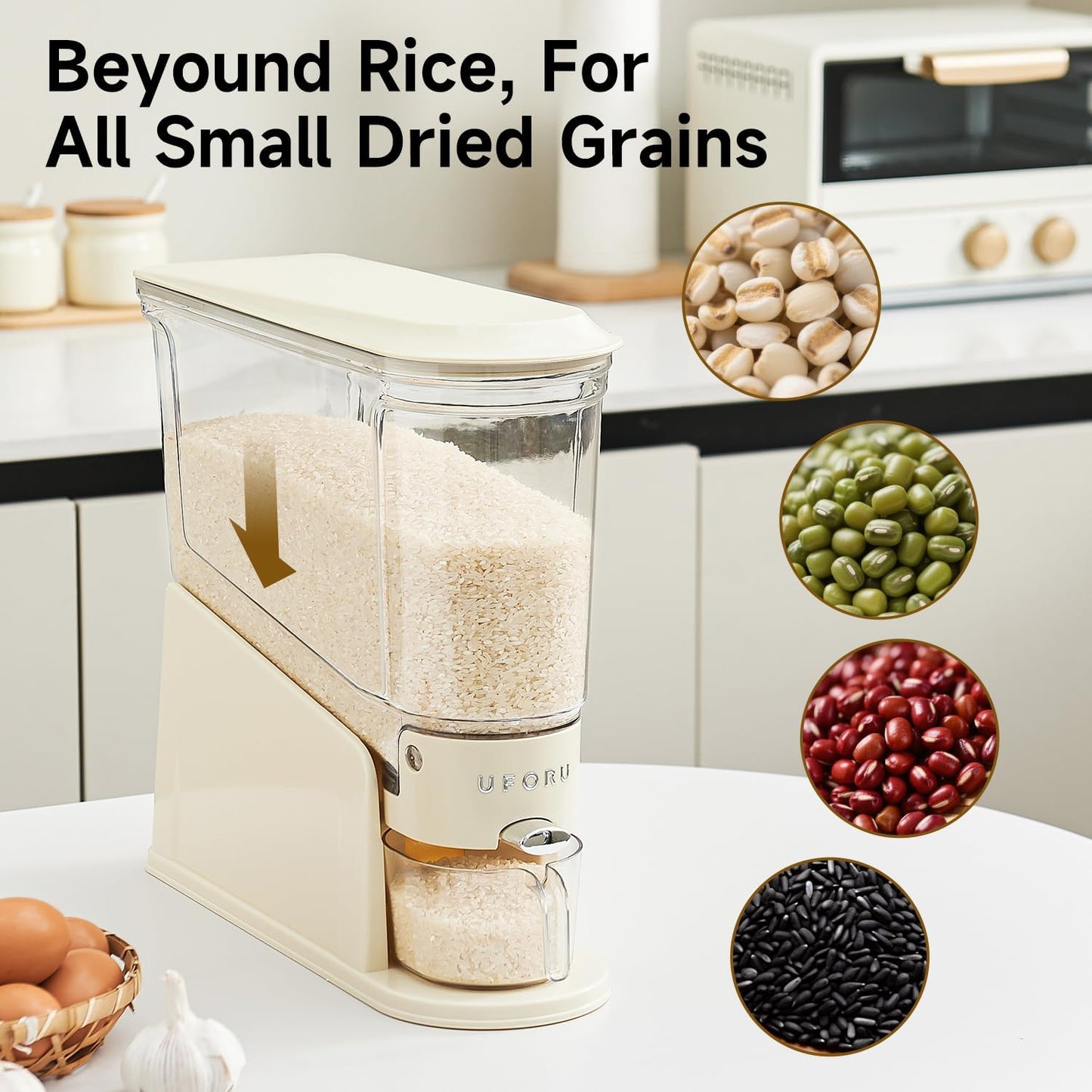 Rice Dispenser Slim Rice Storage Container for Small Space